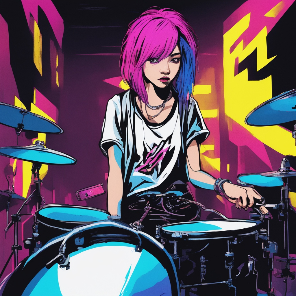 beautiful asian drum girl